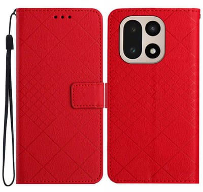 Coverup Hoesje - Geschikt voor OnePlus 15 Hoesje - Coverup Rhombus Book Case - Rood