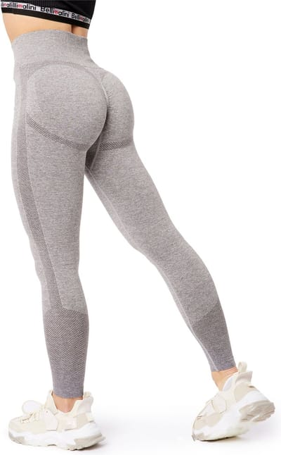 Bellivalini BLV-BLV50-254-LE Dames Leggings - Push Up - High Waist - Scrunch - Vrijetijdsbroek - Lang - Sport - Sporbroek - Yogabroek - Lit Grau Gemêleerd - S