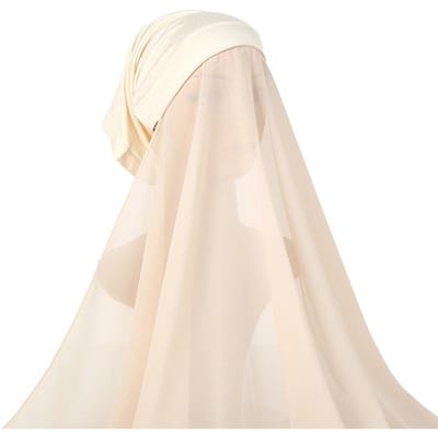 One Piece Hijab Kant-en-Klaar Instant Bawal Instant Hoofddoek Instant Voor Moslim Vrouwen white