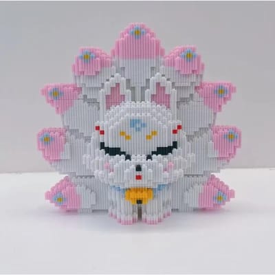 3D Negestaarte Vos Cartoonfiguur Kleine Deeltjes Bouwmodel Bouwstenen Speelgoed voor Kinderen Kinder Puzzel Cadeaus