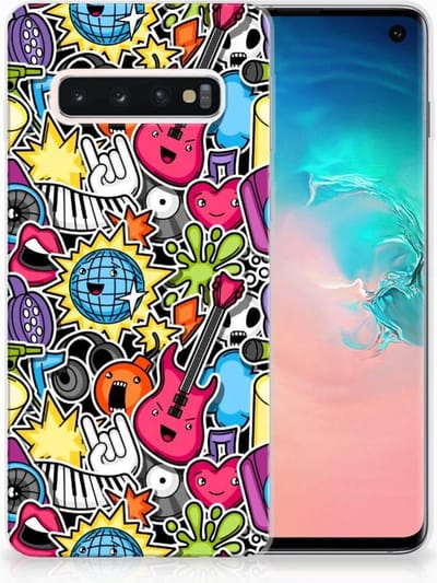 Back Cover voor Samsung Galaxy S10 Silicone Back Cover Punk Rock