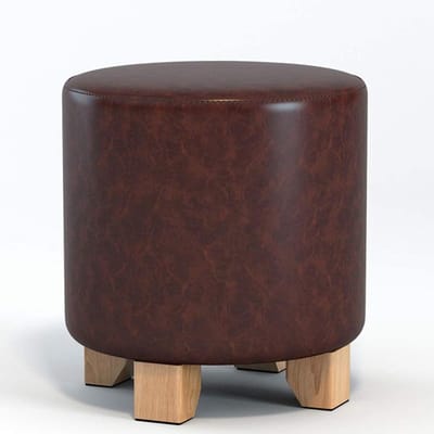 Houten Zitbank Voetsteun - Ottomaanse Poef - Voeten Rusten - Massief Houten Frame - 29x29x30cm - Bruin