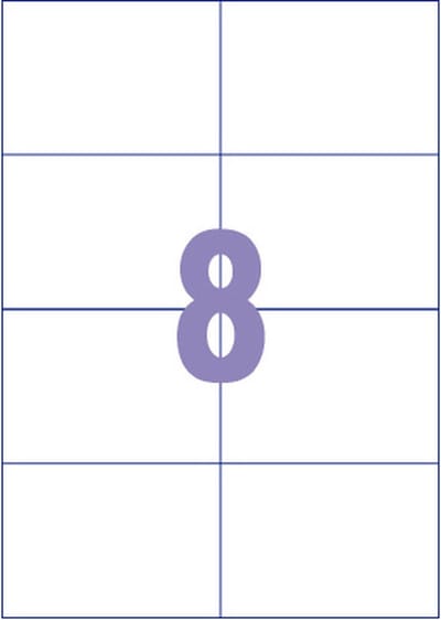 Kangaro etiket - universele etiketten - inkjet/laser/kopieer - 105x74mm - 100 vel - 8 stickers per vel