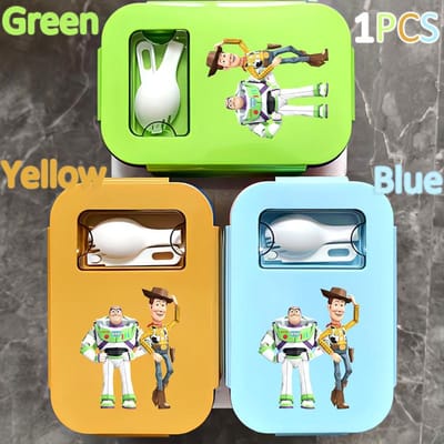 Lunchbox 1000ML Toy Story Bento Lunchbox Voedseldoos Blauw Ingepakte Doos Sheriff Woody Pride Buzz Lightyear Kinderen Gttf Green 1PCS