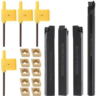 Barre d'alésage pour outils de tour en métal, outil de tournage indexable, ensemble de 4 supports d'outils de tournage avec multicolore