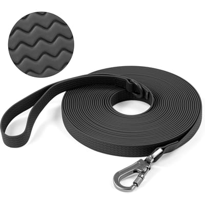 1,8M 3M 5M 10M Pvc Heavy Duty Lange Hondenhalsband Voor Grote Middelgrote Honden Waterdicht Makkelijk Schoon Te Maken Sterk Duurzaam Ren Trainingslijn (black,10M) zwart