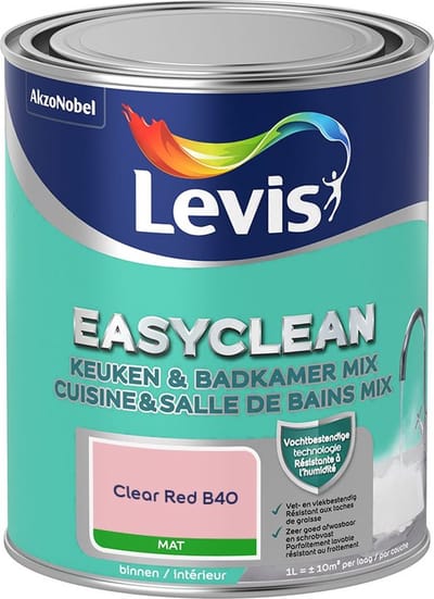 Levis - Easyclean Keuken & Badkamer Mix - Clear Red B40 - Mengverf - 1 L