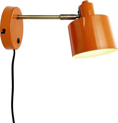 Dyberg Larsen Wandlamp oranje/messing metaal H11,5 cm D11,5 cm Ocean