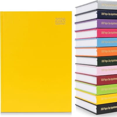 A4 Dagplanner 2026 Pagina per Dag - Agenda met Tijdvakken Uurindeling - Professionele Agenda Organizer Geel