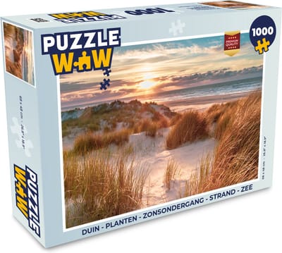 Puzzel Duin - Planten - Zonsondergang - Strand - Zee - Legpuzzel - Puzzel 1000 stukjes volwassenen