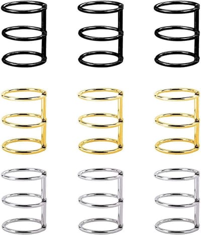 Set van 9 metalen 3-holes ringen voor binders, notitieboeken, scrapbooken en knutselen