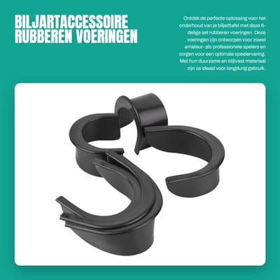 Dailygoods- Biljartaccessoire Slijtvast - 6-delige Set - Rubberen Voeringen - Onderhoud Pooltafel - Geperforeerde Hoeken - Duurzaam Materiaal - Biljartvoeringen