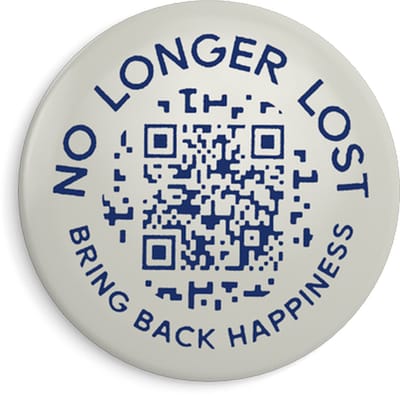 NoLongerLost - Stickers (x2) - Slimme dome shape sticker - Off white - Unieke QR code - Tracking