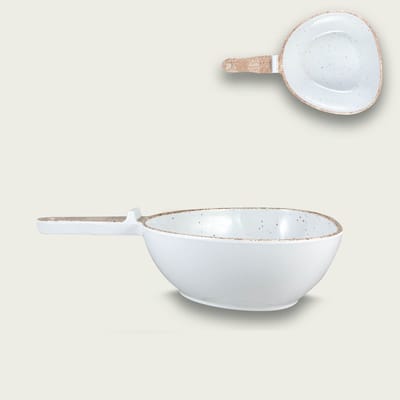 Arca TIERRA White - Melamine kom met handvat 31x21x8cm – licht in gewicht – makkelijk stapelbaar – voor binnen en buiten