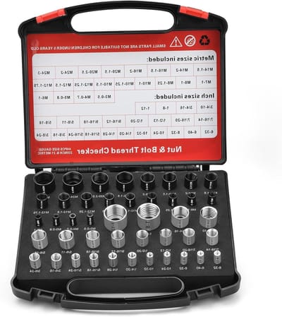 Draadcontrole Set - Moer Bout Meter - Schroefdraad Identificeren - 44 Stuks Staal - Standaard Metrisch - Zilver Zwart