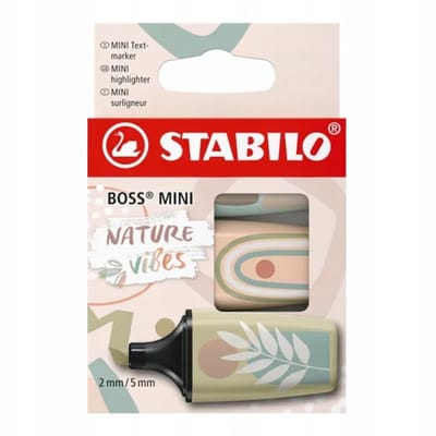 STABILO BOSS MINI - Markeerstift - NATUREvibes - Etui Met 3 Kleuren