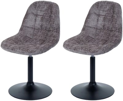 Set van 2 eetkamerstoelen MCW-A60, keukenstoel, draaistoel, staal MVG stof/textiel chenille (465 g/m²) ~ bruin