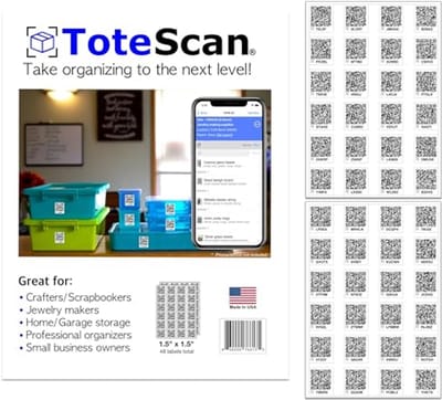 Intelligente QR-etiketten voor organisatie en opslag - 48 unieke labels (1.5" x 1.5")