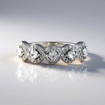 Cavill - Elegante Zilveren Ring - 925 Sterling Zilver met 57 Ronde Cambodjaanse Zirkonen - 0,765 ct - Luxe Damesring - Verlovingsring