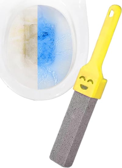 Puimsteen Toilet - Schuurstok Handvat - Vlekken Verwijderen - Ergonomische Handgreep - 15.9 cm Lengte - Geel