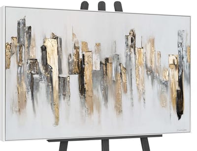 Canvas schilderij groot handgeschilderd stedelijke ritmes urban abstract – YS-Art Gallery – Dynamische wanddecoratie voor woonkamer – Modern schilderij voor kantoor en hal