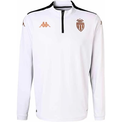 Kappa Ablas Pro 8 AS Monaco Mode Confortable Polyvalent Doux pour la Peau Maillot de Football Hommes Hauts Blanc 32217VW-A01 2XL white