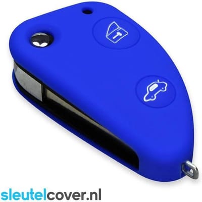 Autosleutel Hoesje geschikt voor Alfa Romeo - SleutelCover - Silicone Autosleutel Cover - Sleutelhoesje Blauw