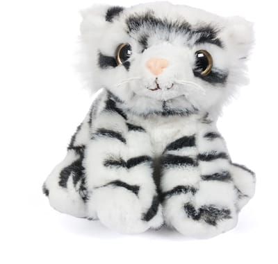 PIA Soft Toys - Pluche Knuffeldier - Tijger - wit - 16 cm