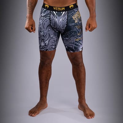 Venum Wolf Atak Vale Tudo Shorts - Zwart/Grijs | Lichtgewicht & Duurzame MMA en BJJ Compressieshort - M