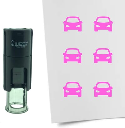 CombiCraft Stempel Auto 10mm rond - roze inkt