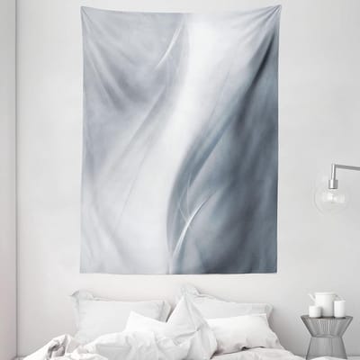 ABAKUHAUS Grijze Tapijt, Monochromatisch Abstract, Woonkamer Slaapkamer Wanddoek Zijdezacht Satijn Tapijt, 150 x 200 cm, Grijs