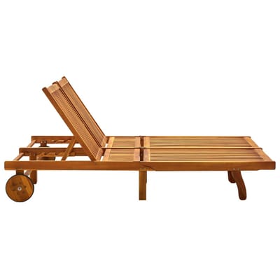 vidaXL - Ligbed - 2-persoons - met - kussens - massief - acaciahout