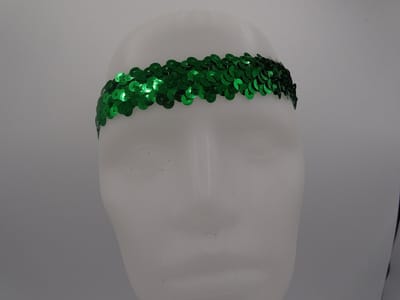 Hoofdbandje pailletten groen