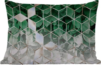Buitenkussens - Bladeren - Goud - Patronen - Kubus - Luxe - 60x40 cm - Weerbestendig