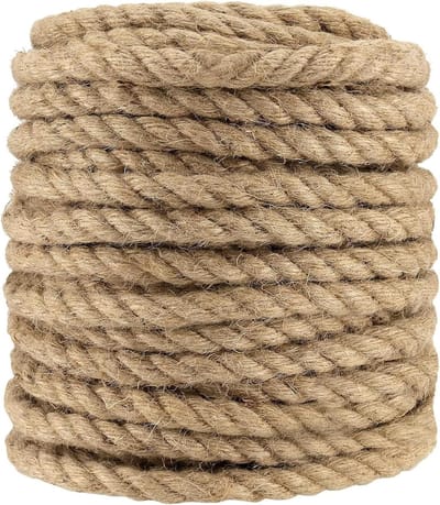 Dailygoods- Jute Touw 10 mm - Gedraaid Natuurlijke Jute - Sterk/Duurzaam - Tuinieren/Kamperen - Decoratie/Bundelen - 50 m Lengte