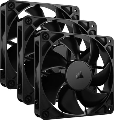 CORSAIR RS120 PWM 120 mm ventilator Triopak - PWM aansluiting - AirGuide Technologie - Magnetic Dome lager - Zwart