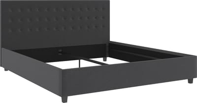 Emily-Bed - Antraciet Stof - 180x200