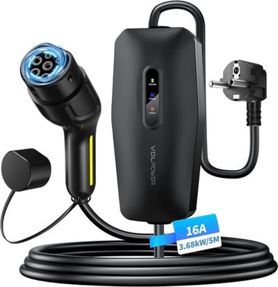 SnelShoppen - Type 2 Oplaadkabel 3.68 kW, 5 m, 16 A EV Lader voor Elektrische Auto's, IP65, Geschikt voor Model Y/3, XC60, ID.3, ID.4