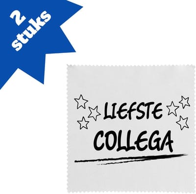Akyol - liefste collega brillendoekjes - Collega - een collega - werk - collega's - baan - afscheidscadeau - verjaardagscadeau - kado - gift - geschenk - 17,8 bij 17,8 cm - 2 stuks