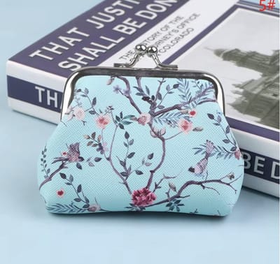 CHPN - Portemonnee met knip - Knipportemonneetje - Bloemenprint - Beurs - Wallet - Kleingeld - Geldzakje - Geldtasje - 9/7CM - Cadeau