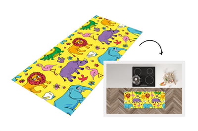Keukenloper - Loper keuken - Flamingo - Dieren - Patroon - 120x50 cm - Keukenloper vinyl