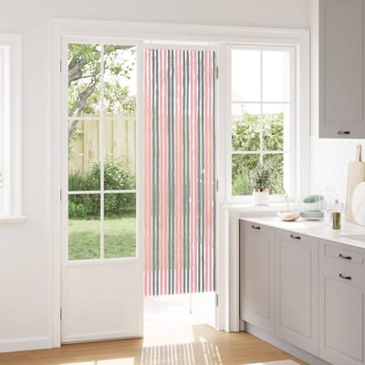 vidaXL - Insecten - Gordijn - Chenille - Zilvergrijs - en - Roze - 56 - x - 185 - cm