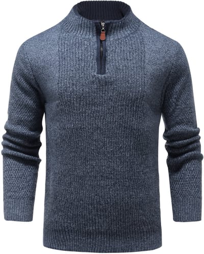 ALLTHEMEN Heren casual kraagtrui - Half-rits ontwerp - S