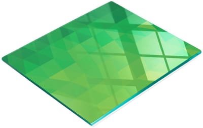 Decoratieve glazen snij- en serveerplank, groen, veelhoekig, 60x52 cm