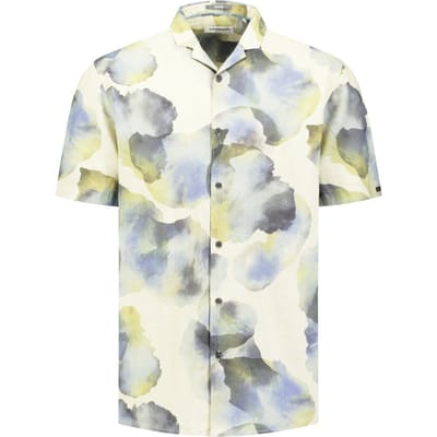 No Excess Shirt Short Sleeve Revers Collar Allover Printed With Linen  Größe: S | Casual hemden Outlet | Herren | Weiß