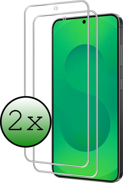 Screenprotector - 2 Stuks Geschikt voor Samsung Galaxy S25 FE - Extra Sterk - Beschermglas - Gehard Glas - Tempered Glass - Screen Protector