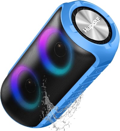 Draagbare Bluetooth Luidspreker - Muziekbox Lichtshow - Feest en Outdoor - IPX7 Waterdicht - 52 mm Diameter - Hemelsblauw
