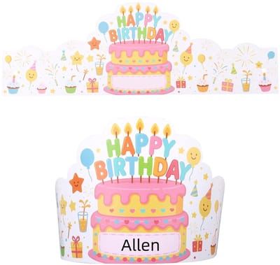Dailygoods- Verjaardagskronen 36 Stuks - Papieren Hoeden - Feestdecoratieset - Kleurrijk - Voor Kinderen - Inclusief Elastische Touwen - Verjaardagshoedjes