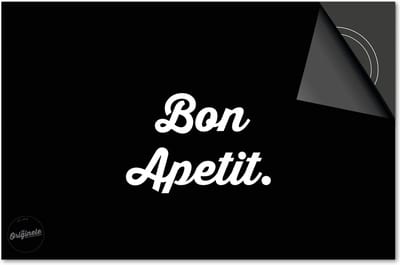 Inductie beschermer 60x60 - afdekplaat inductie mat - Dietrix Kookplaat beschermer - Exclusief - Quotes - Bon Apetit Zwart