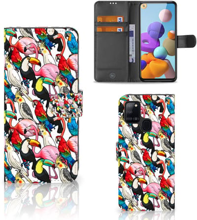 Samsung Galaxy A21s Telefoonhoesje met Pasjes Birds